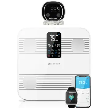 Slimme Premium Weegschaal met Lichaamsanalyse - Wit - Combideal met Slim Lichaamsmeetlint met App
