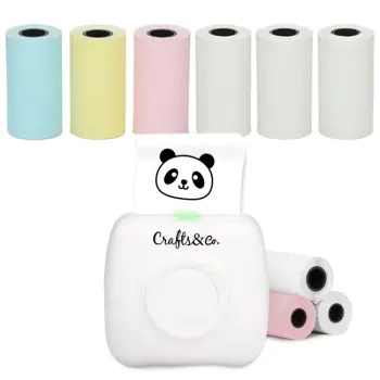 Mini Pocket Printer - Combideal met 3x Gekleurd Papier en 3x Wit Papier