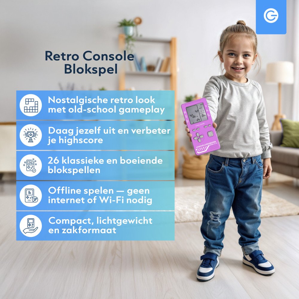Retro Console Blokkenspel - Paars