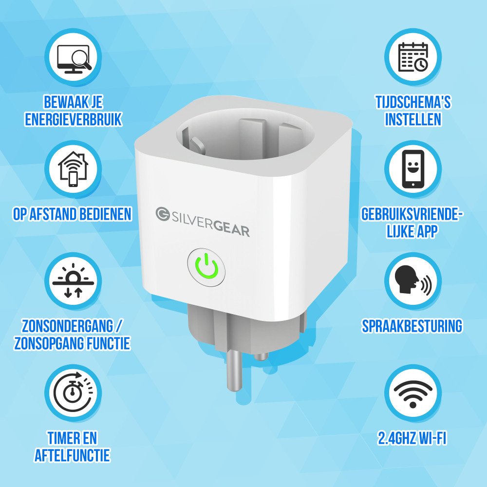 Slimme Stekker Wi-Fi met Verbruiksmeter 16A - 3 stuks