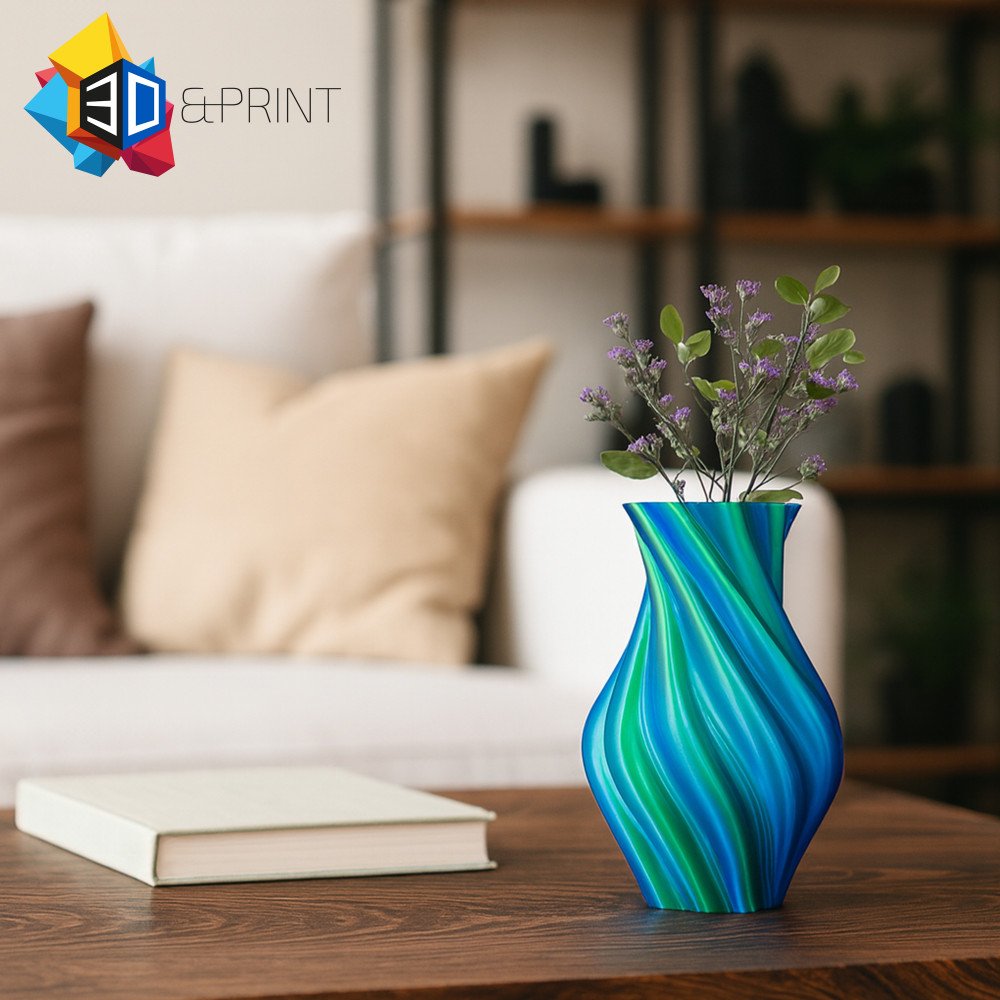 Silk PLA Filament multicolor - Groen - Blauw