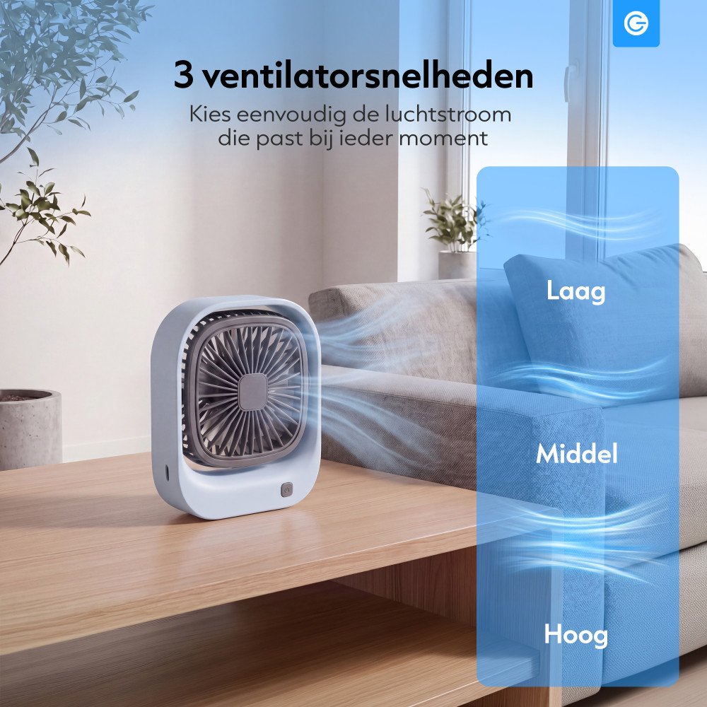 Draagbare Bureauventilator - Blauw