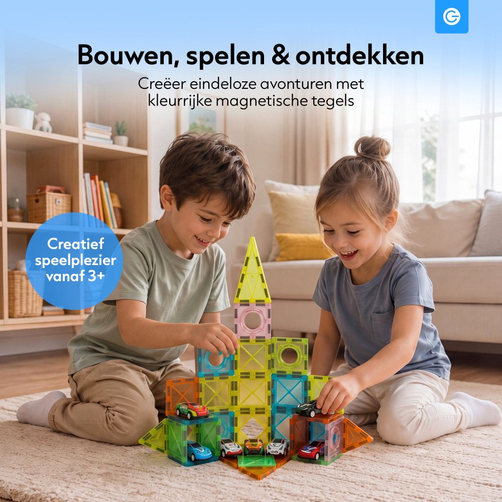 Magnetic Tiles - Parkeergarage Bouwset