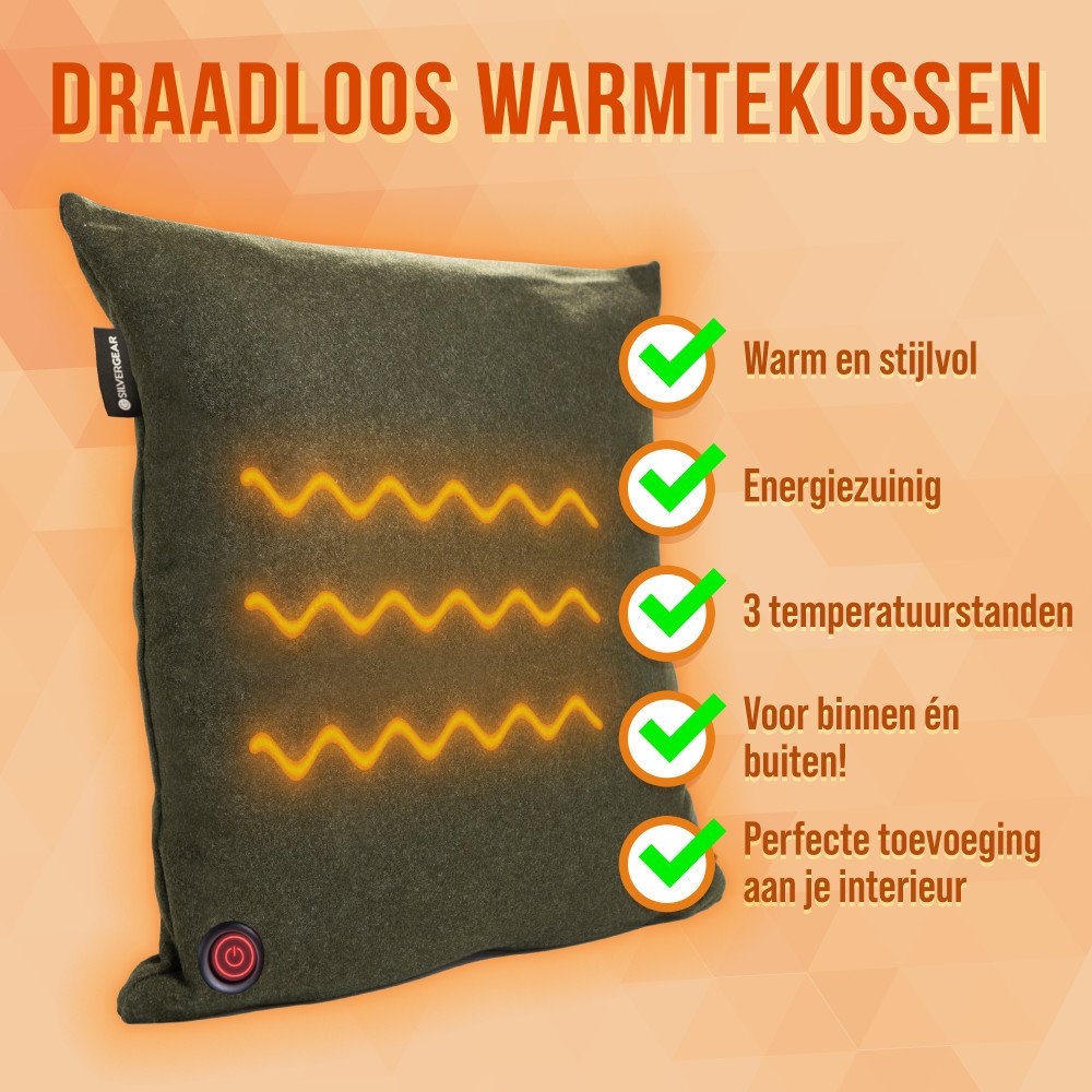 Draadloos Warmtekussen - Olijfgroen