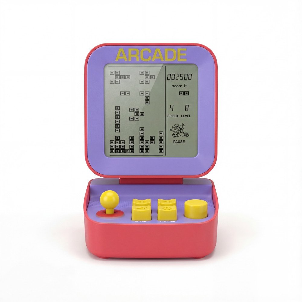 Retro Console Blokkenspel - Desktopversie - Rood met paars