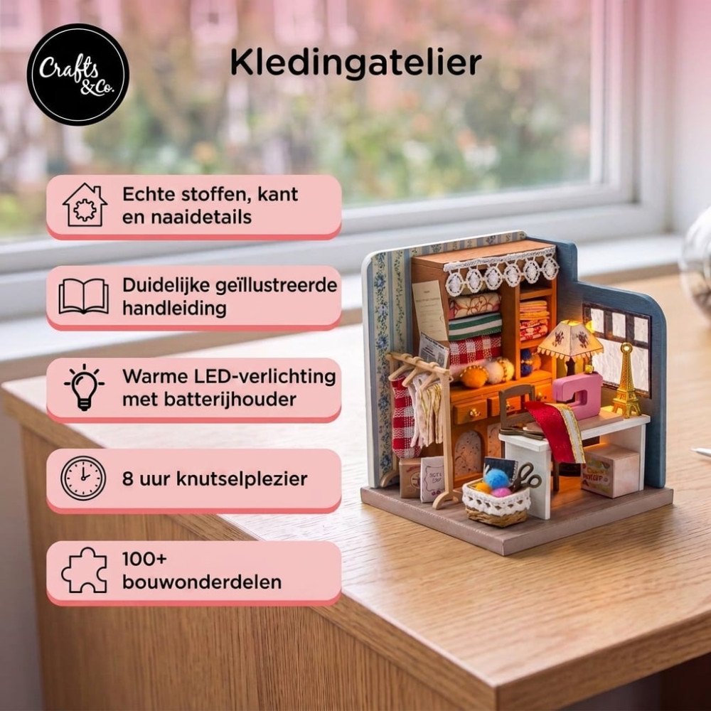 Miniatuurhuis Bouwpakket Medium - Naaiatelier