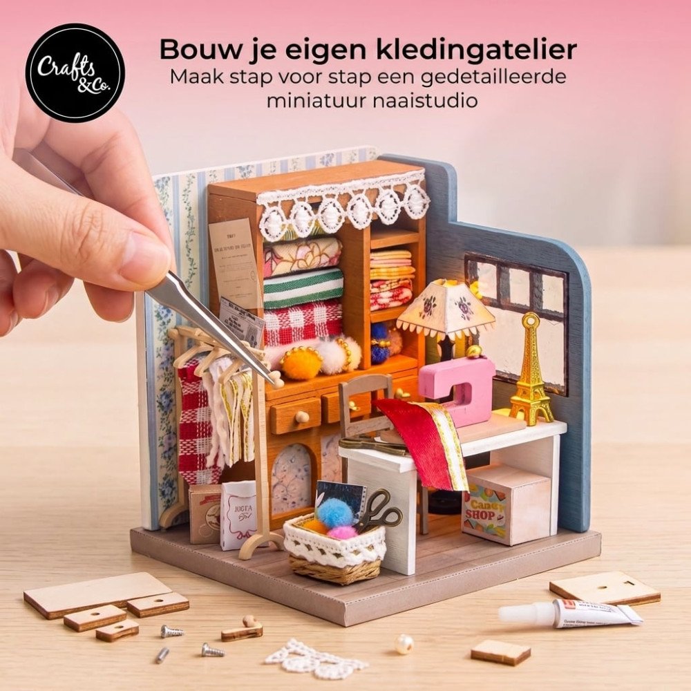 Miniatuurhuis Bouwpakket Medium - Naaiatelier