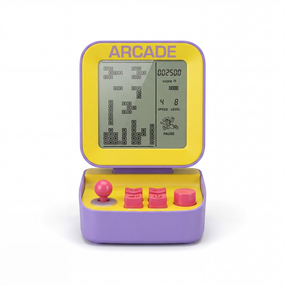 Retro Console Blokkenspel - Desktopversie - Paars met geel