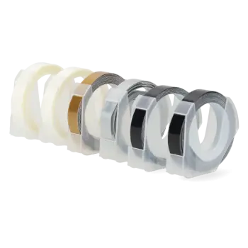 Embossing Label Maker Tape Navullingen - 6-pack - 9mm x 3m - Basispakket