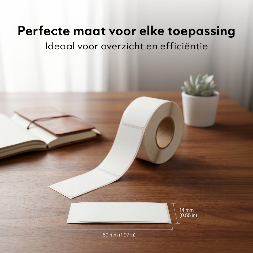 Navullingen Fichero Label Printer - 14 x 40mm - Wit en Transparant - 6 labelrollen