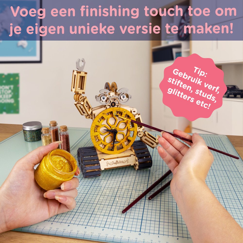 Houten Bouwpakket - Robot Klok