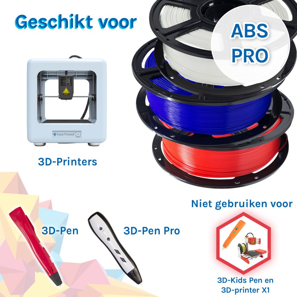 ABS PRO Filament - 1,75 mm - 1 kg - Zwart
