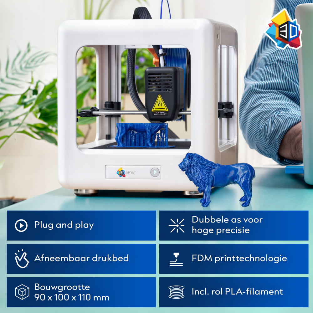 3D-Printer Nano - Combideal met PLA Filament Pakket - 6 Kleuren