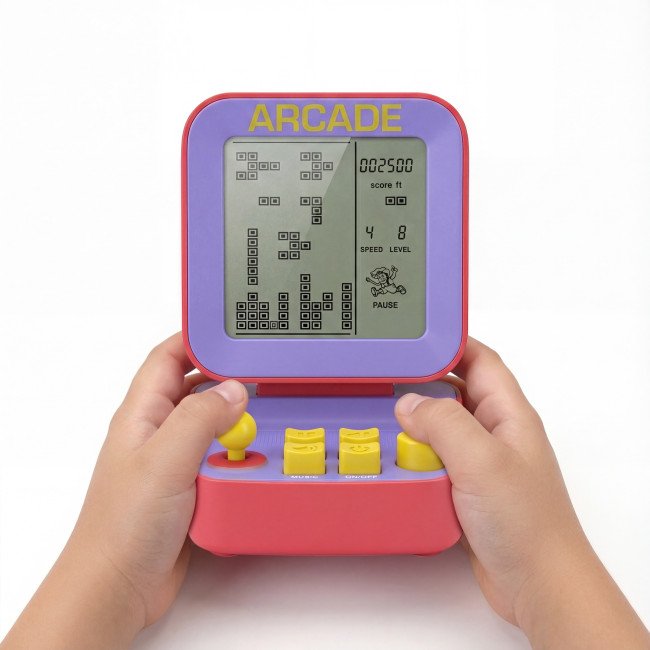 Retro Console Blokkenspel - Desktopversie - Rood met paars