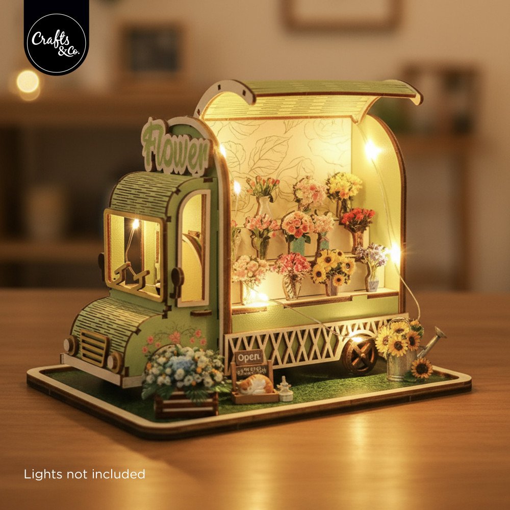 3D Houten Puzzel - Bloemenwagen