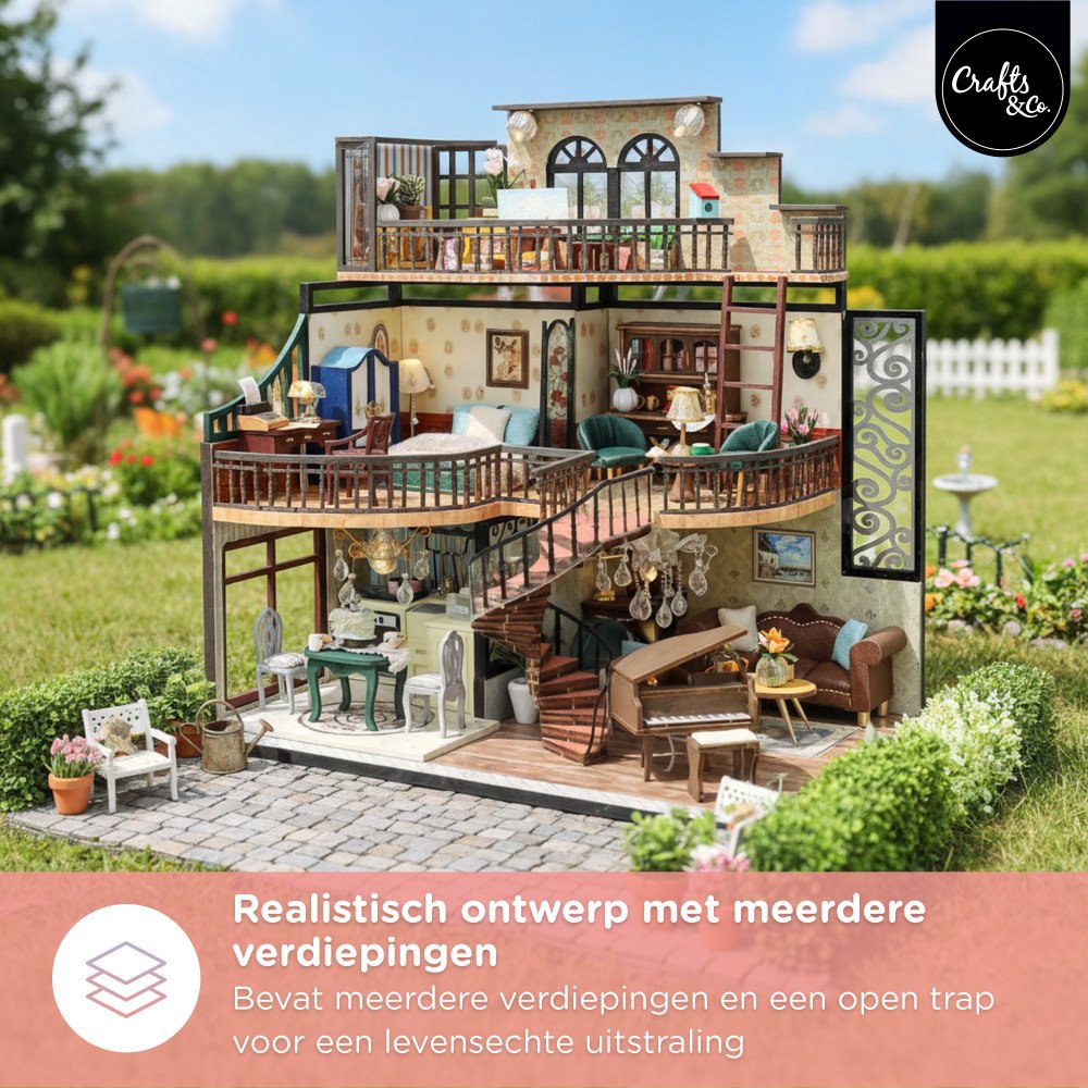 Miniatuurhuis Bouwpakket Groot - Droomvilla