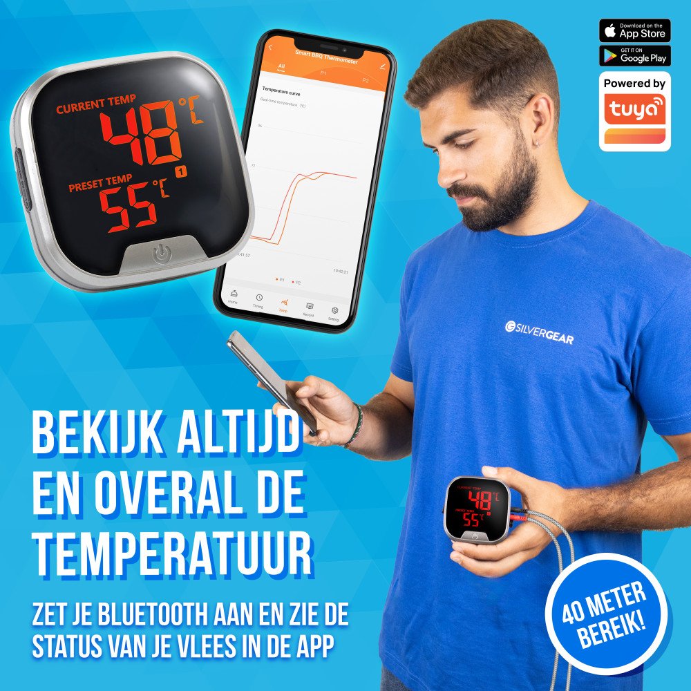 Slimme BBQ Vlees Thermometer met App