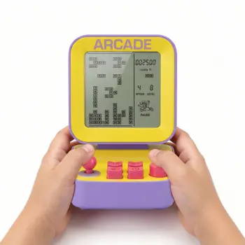 Retro Console Blokkenspel - Desktopversie - Paars met geel