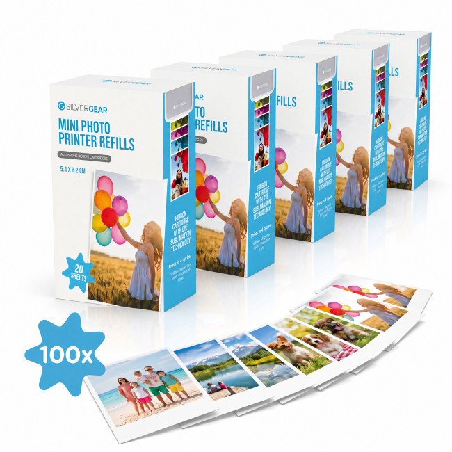 Navullingen Mobiele Fotoprinter - 5 Pack – 100 Fotovellen