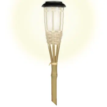 Solar LED Tuinfakkel Bamboe - 1 stuk