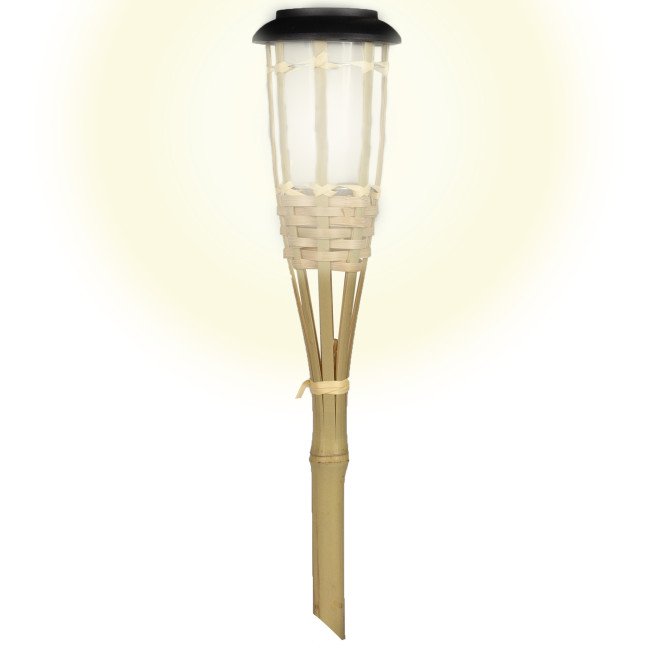 Solar LED Tuinfakkel Bamboe - 1 stuk