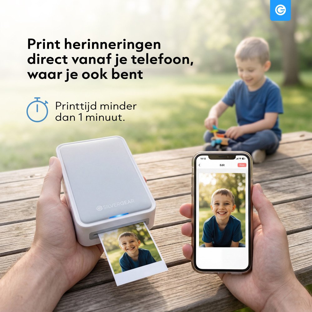 Mobiele Fotoprinter - Combideal met 110 Fotovellen