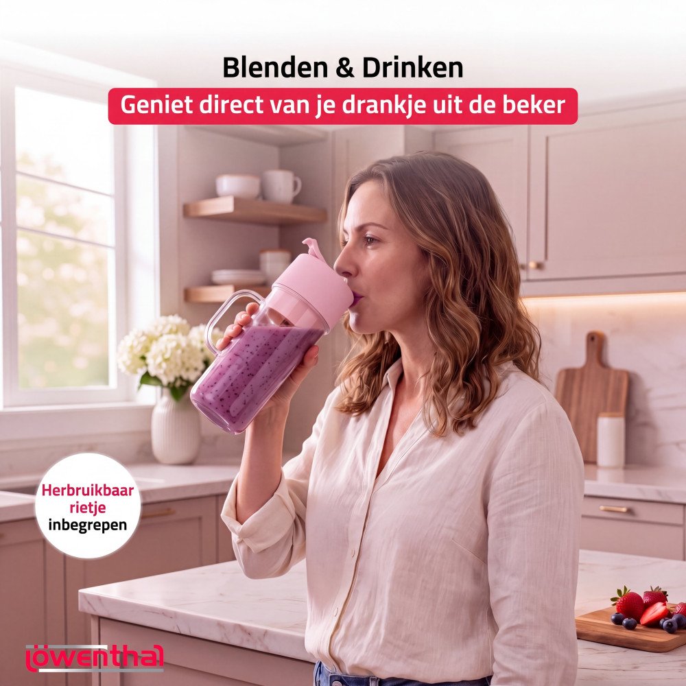 Portable Blender - Roze - 450 ml