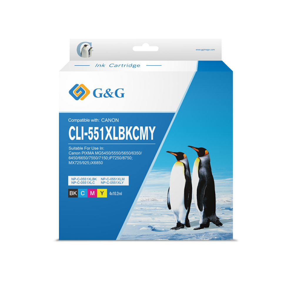 G&G Canon CLI-551 XL inktcartridges - 4-pack