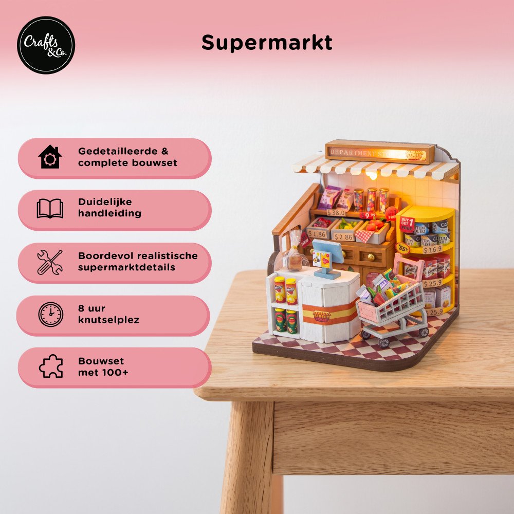 Miniatuurhuis Bouwpakket Medium - Supermarkt