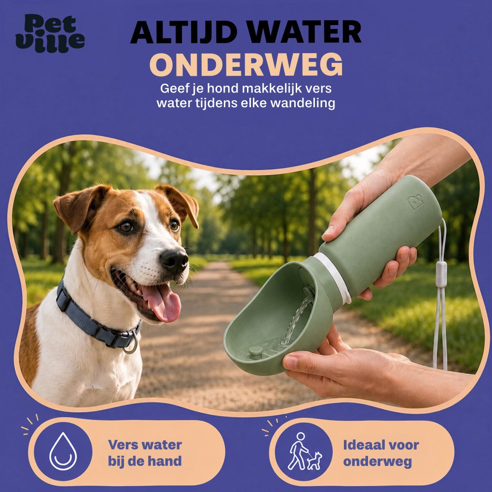Honden Waterfles - Opvouwbaar - Groen