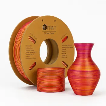 Silk PLA Filament multicolor - Rood - Paars - Goud