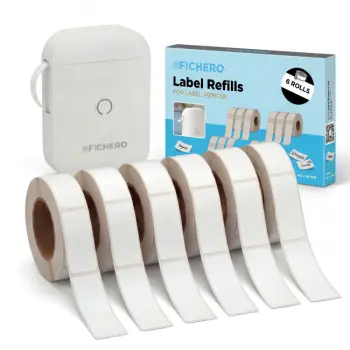 Navullingen Fichero Label Printer - 14 x 50mm - Wit en Transparant - 6 Labelrollen