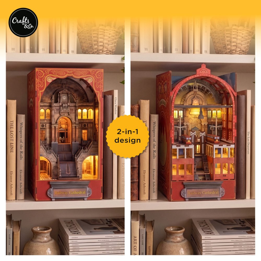 Book Nook Bouwpakket - Spoorwegkathedraal - Dubbelzijdig