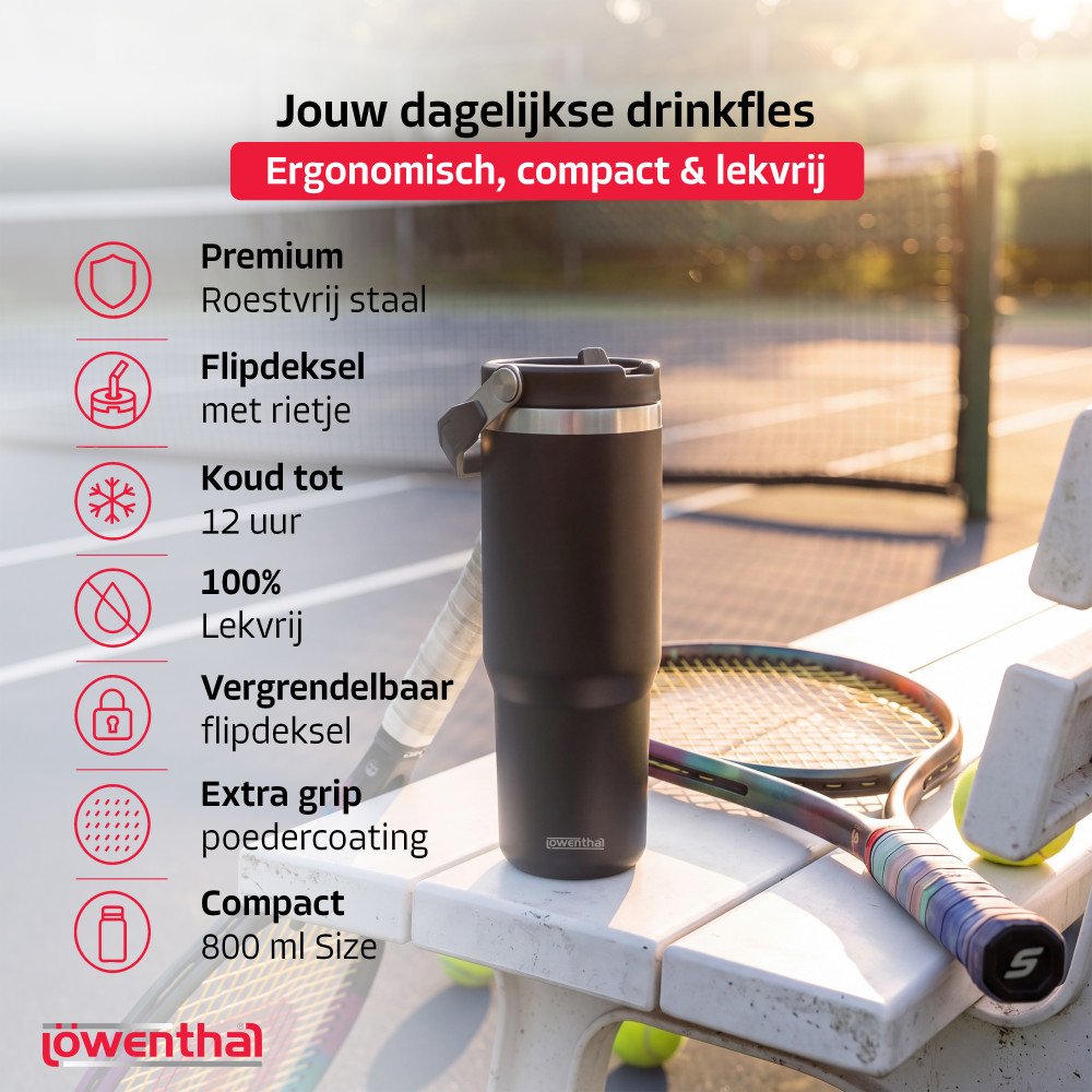 Thermosfles - Zwart - 800 ml
