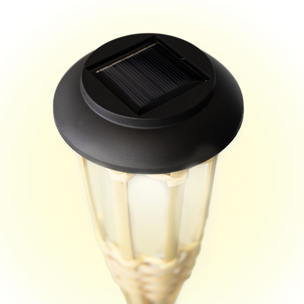 Solar LED Tuinfakkel Bamboe - 1 stuk