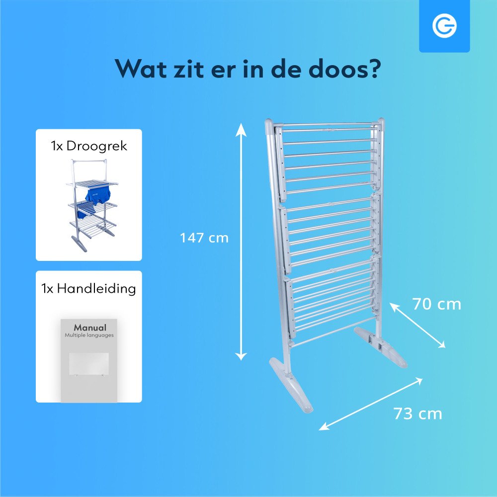 Elektrisch Wasrek met Verwarming Premium - Droogtoren