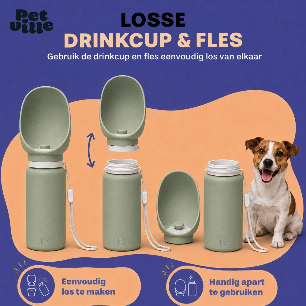 Honden Waterfles - Opvouwbaar - Groen