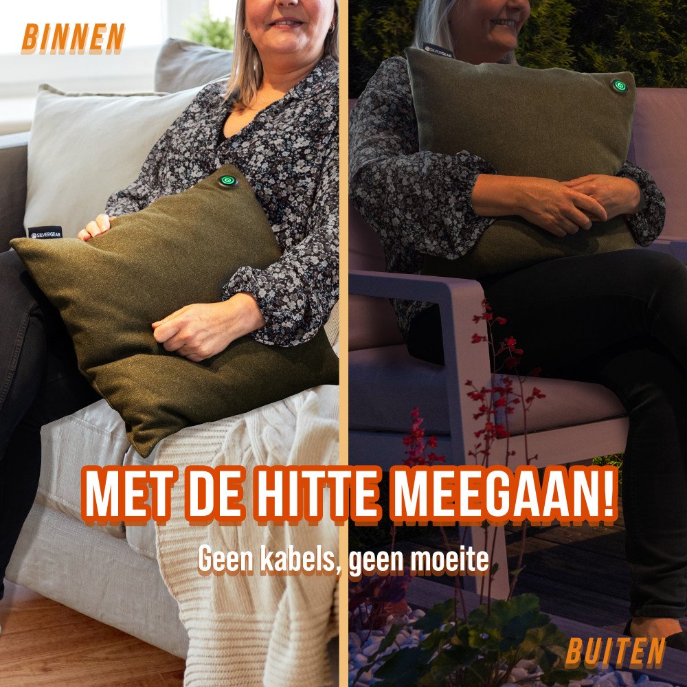 Draadloos Warmtekussen - Olijfgroen