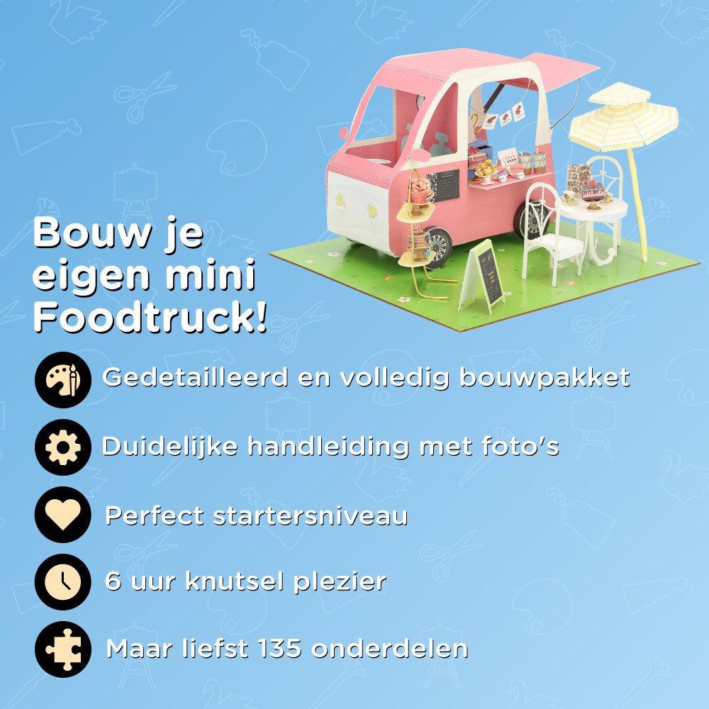 Miniatuur Bouwpakket Papier - Dessertwagen