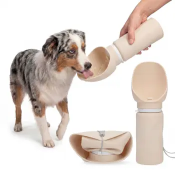 Honden Waterfles - Opvouwbaar - Beige